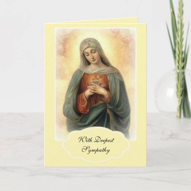 Tarjeta Simpatía Religiosa Dolorosa Madre María Católica (Anverso)