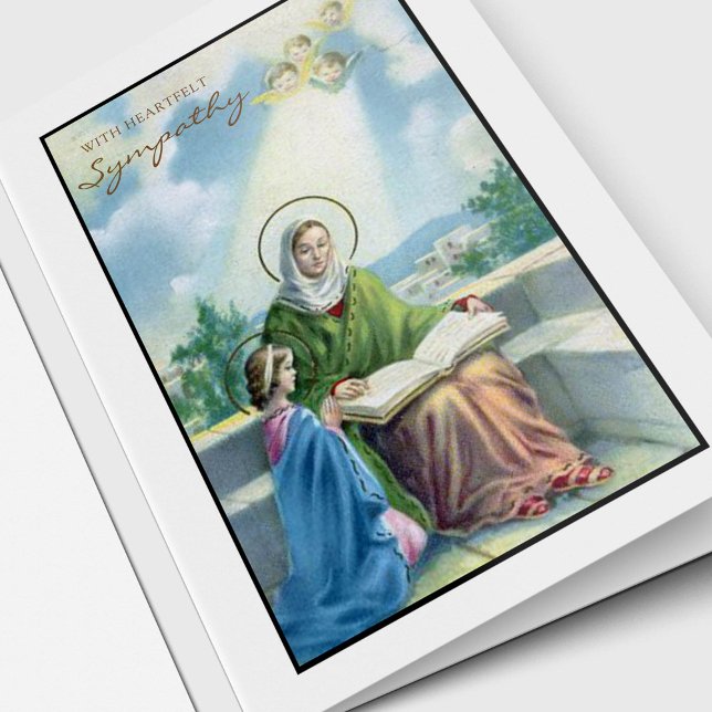 Tarjeta Simpatía religiosa Santa Ana y María (St Anne and Mary religious sympathy cards)
