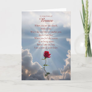 Tarjeta Simpatía Rosa Roja Nombre personalizado Poema espi
