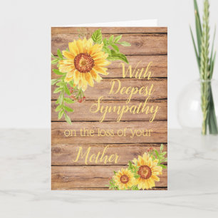 Tarjeta Simpatía Rusa Madre Floral Girasol Amarillo