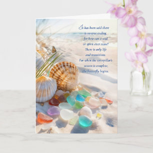 Tarjeta Simpatía Sincero Pésame con Concha de Mar de Playa