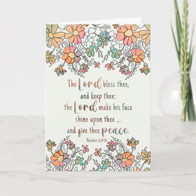 Tarjeta Simpatía Sketchy Floral Scripting Lord Bless (Anverso)