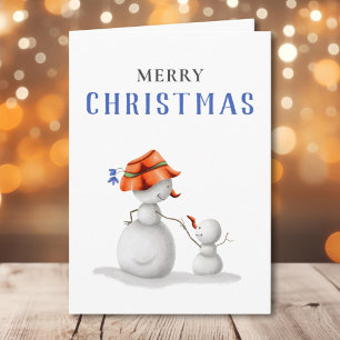 Tarjeta Simple Abuela Snowman Feliz Navidad