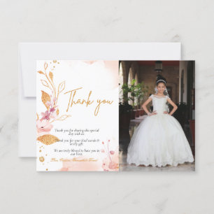 Tarjeta Simple acuarela primera comunión sagrada gracias