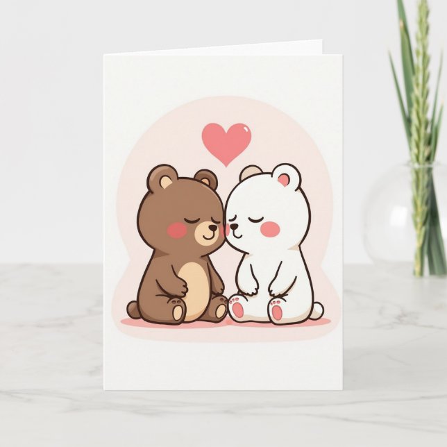 Tarjeta Simple Amor Osos (Anverso)