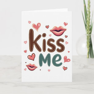 Tarjeta Simple Bésame Corazones
