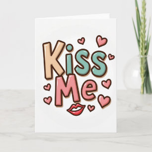 Tarjeta Simple Bésame Corazones de Amor