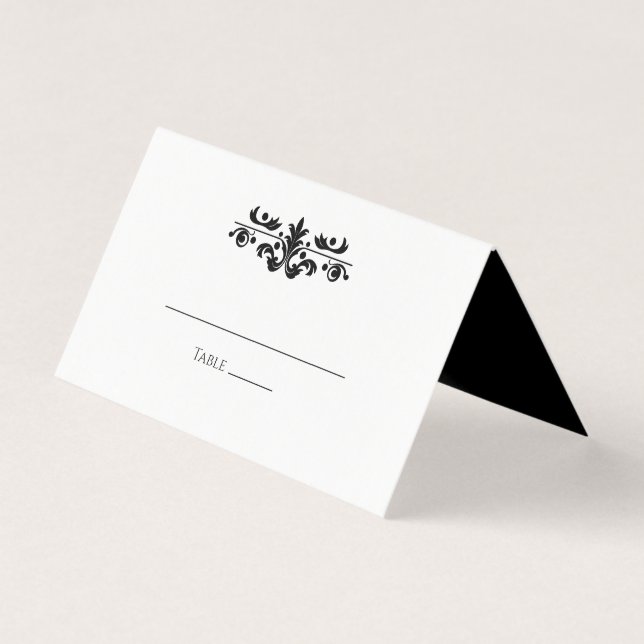Tarjeta Simple Black and White Minimalist | Place Card (Anverso)