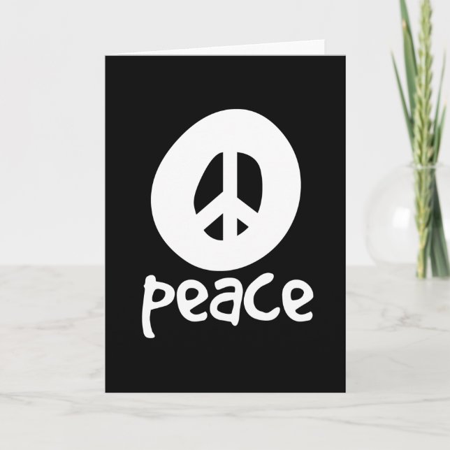 Tarjeta Simple Black Peace Sign (Anverso)