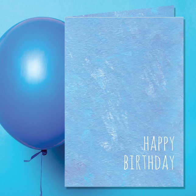 Tarjeta Simple Blue Happy Birthday Modern (Subido por el creador)