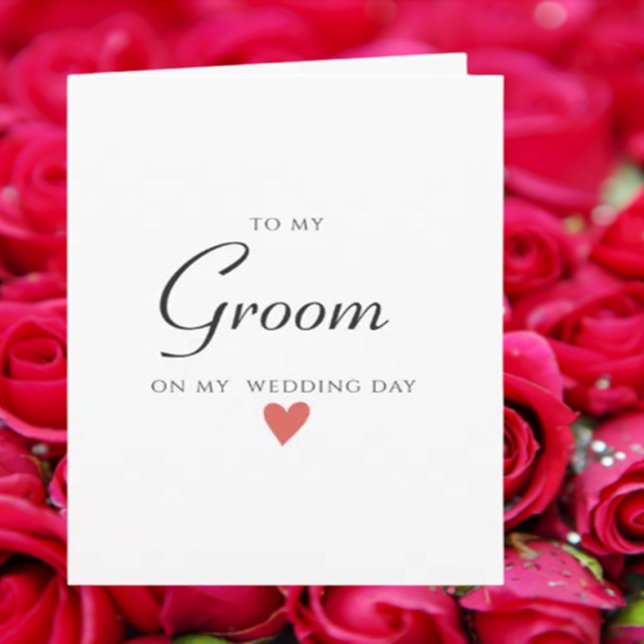 Tarjeta Simple Boda Groom Minimalista moderno (A Perfect Wedding Day Card for Your Groom)