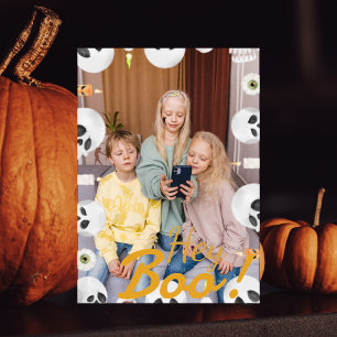Tarjeta Simple Boo Feliz Halloween familia y amigos Foto