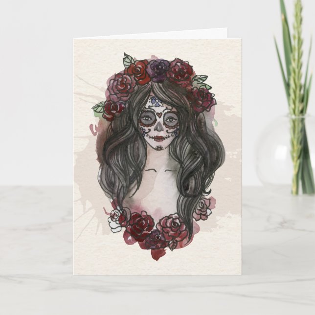 Tarjeta Simple Boo-tiful Dia de los Muertos Greeting Card (Anverso)