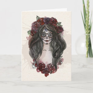 Tarjeta Simple Boo-tiful Dia de los Muertos Greeting Card