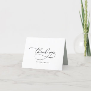 Tarjeta Simple caligrafía Script Botánico Gracias