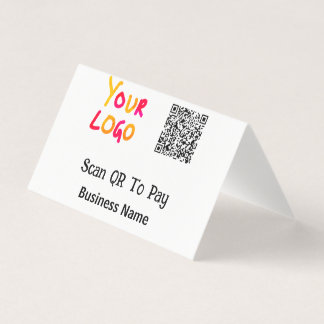 Tarjeta Simple código qr mínimo para pagar nombre de la em