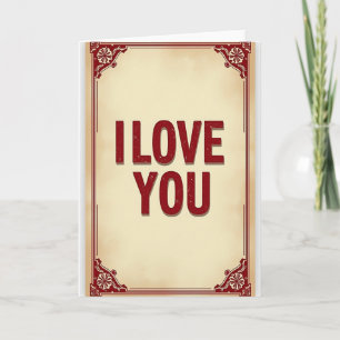 Tarjeta Simple con Borde Adornado Te Amo