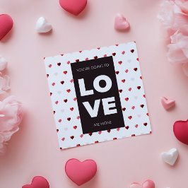 Tarjeta simple con formas de palabra de amor y de