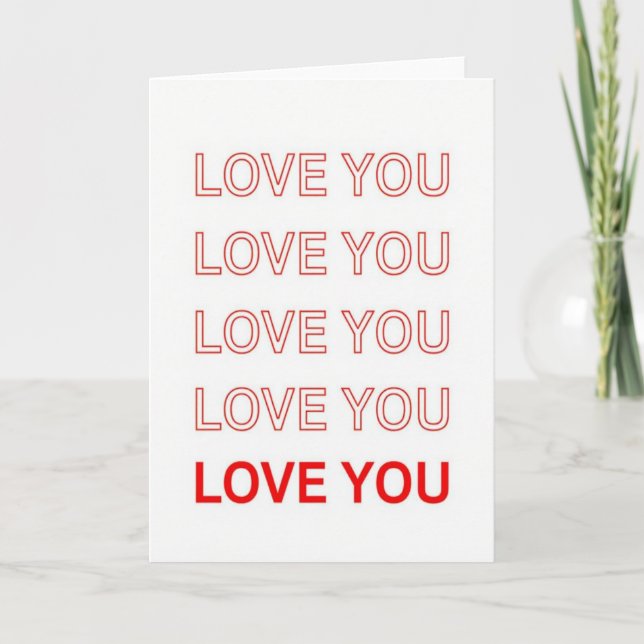 Tarjeta simple con patrón de amor (Anverso)