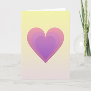 Tarjeta Simple Corazón Rosa Púrpura