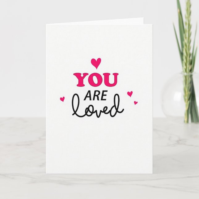 Tarjeta Simple Corazones Lisos Te Aman (Anverso)