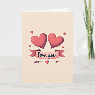 Tarjeta Simple Corazones Te Amo