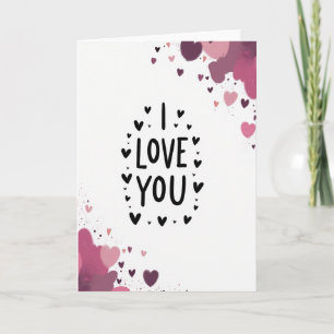 Tarjeta Simple Corazones Te Amo