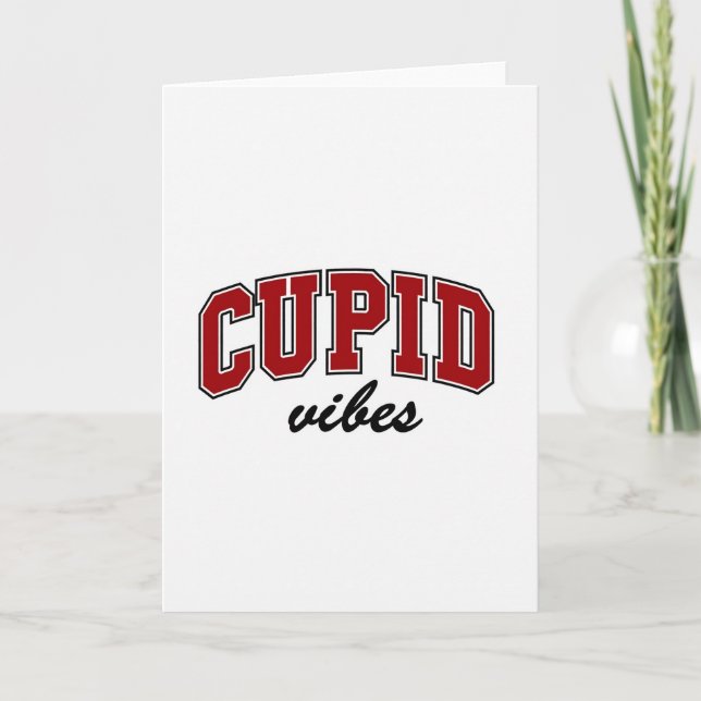 Tarjeta Simple Cupid Vibes Greeting Card (Anverso)
