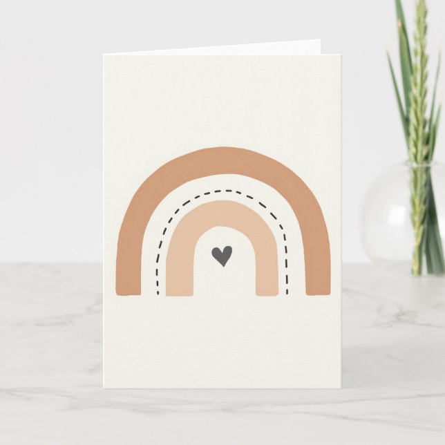 Tarjeta Simple Dashed Rainbow Heart Card (Anverso)