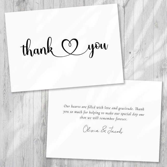 Tarjeta simple de agradecimiento al Boda (Subido por el creador)