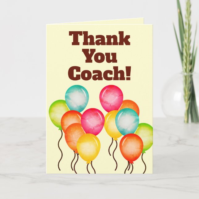 Tarjeta simple de agradecimiento al entrenador (Anverso)