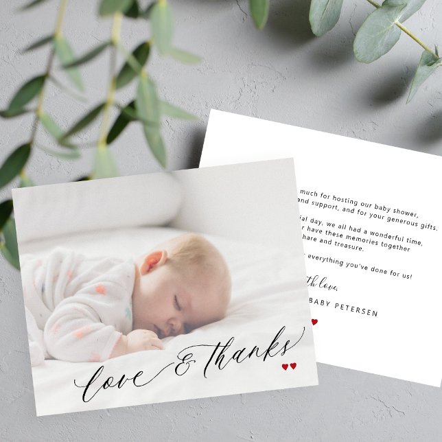 Tarjeta simple de agradecimiento para baby shower  (Subido por el creador)