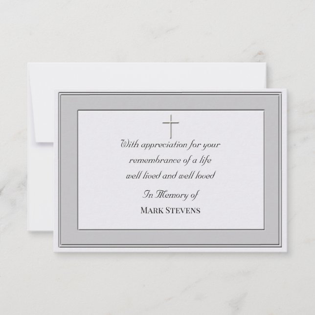 Tarjeta Simple de Agradecimiento por Condolencias (Anverso)