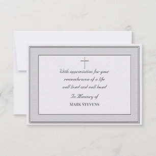 Tarjeta Simple de Agradecimiento por Condolencias 