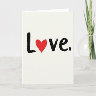 Tarjeta Simple de Amor con Pincelada