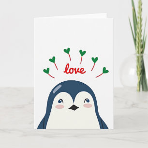 Tarjeta Simple de Amor de Pingüino