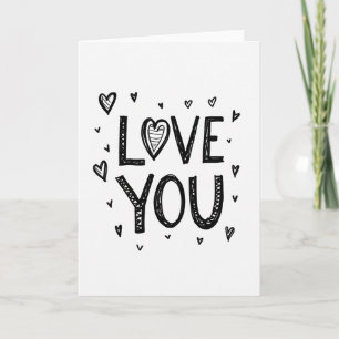 Tarjeta Simple de Amor Dibujada a Mano