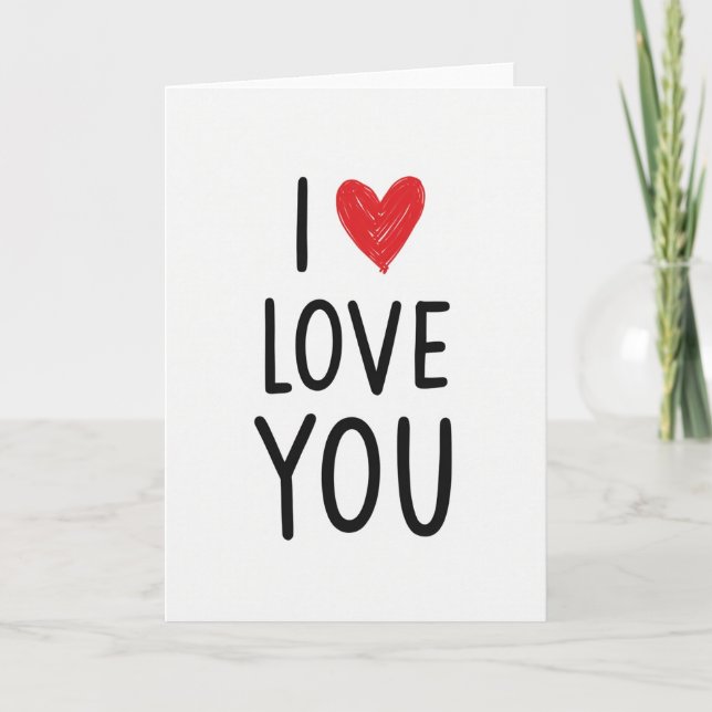Tarjeta Simple de Amor Dibujada a Mano (Anverso)