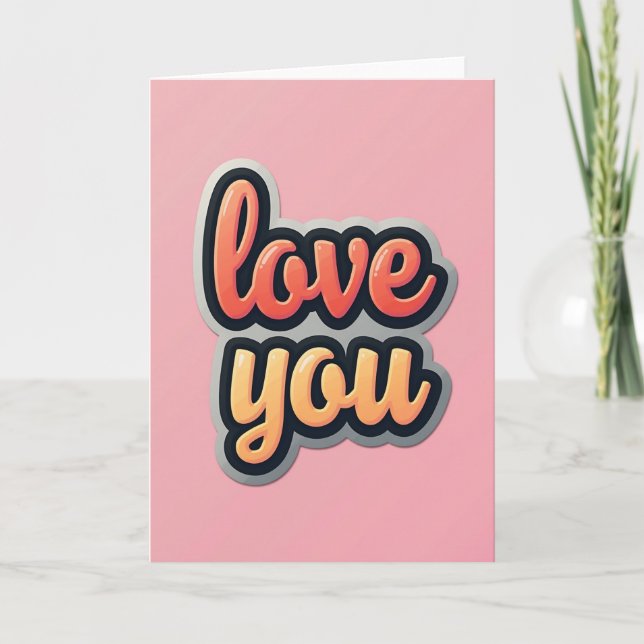Tarjeta Simple de Amor en 3D (Anverso)