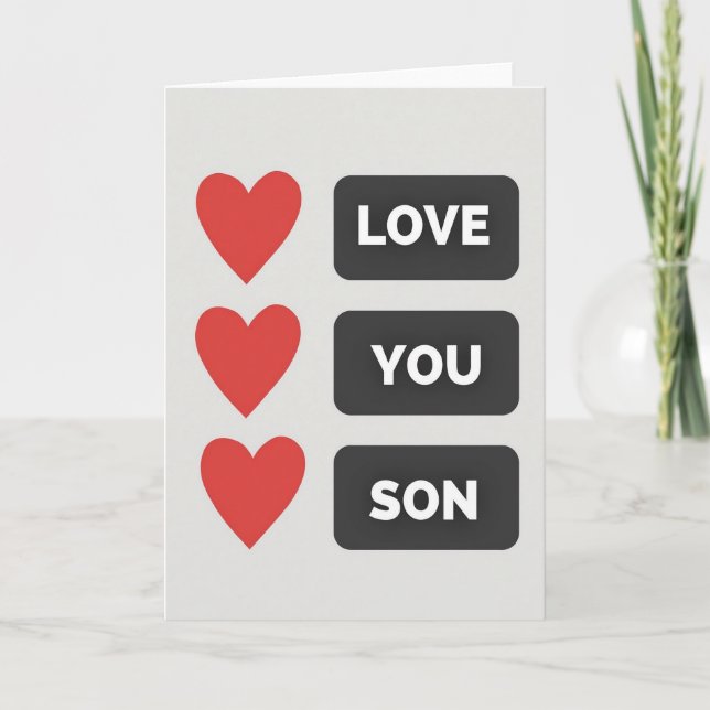 Tarjeta Simple de Amor para Hijo (Anverso)