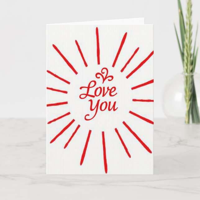 Tarjeta Simple de Amor Radial (Anverso)