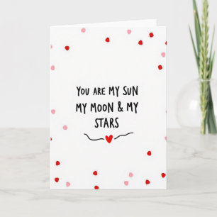 Tarjeta Simple de Amor Sol Luna Estrellas