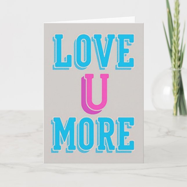 Tarjeta Simple de Amor Te Quiero Más (Anverso)