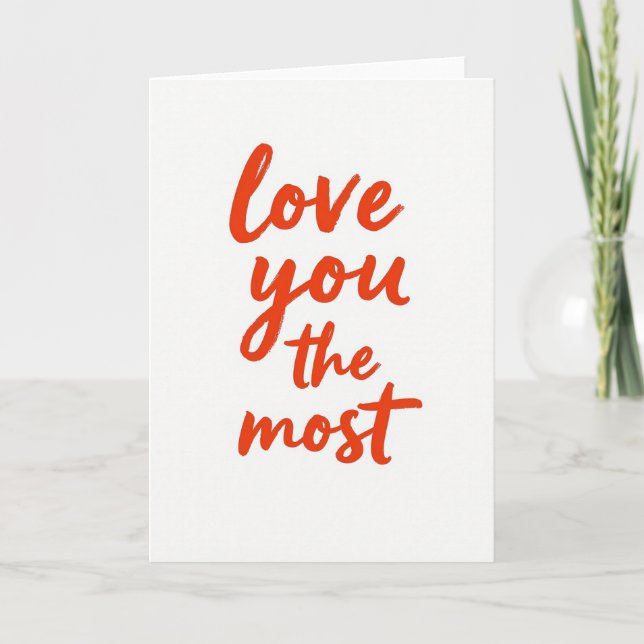 Tarjeta Simple de Amor, Te Quiero Más (Anverso)