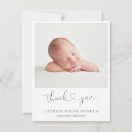 Tarjeta simple de anuncio de nacimiento, corazón g