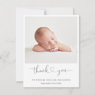 Tarjeta simple de anuncio de nacimiento, corazón g