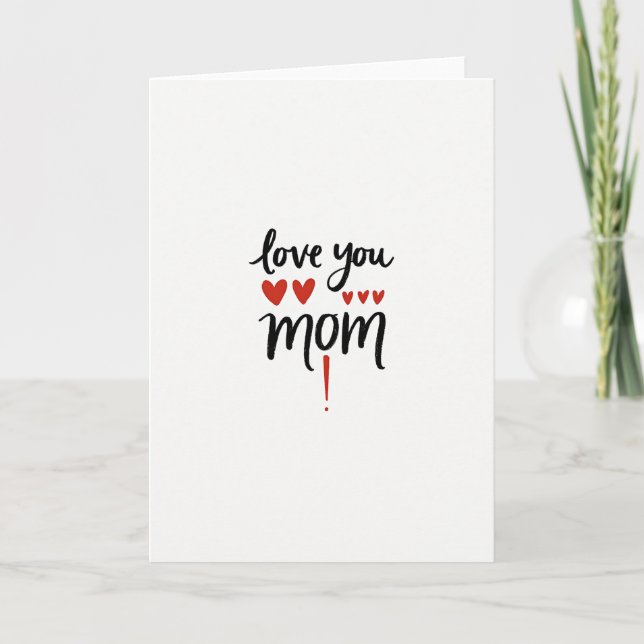 Tarjeta Simple de Arte Te Quiero Mamá (Anverso)
