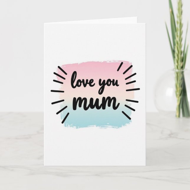 Tarjeta Simple de Arte 'Te Quiero Mamá' (Anverso)
