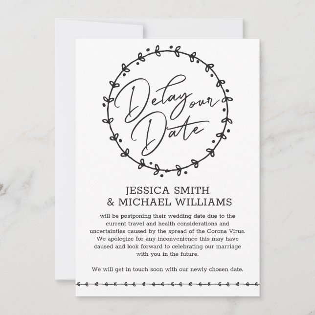 Tarjeta simple de Boda de fecha de cambio de virus (Anverso)