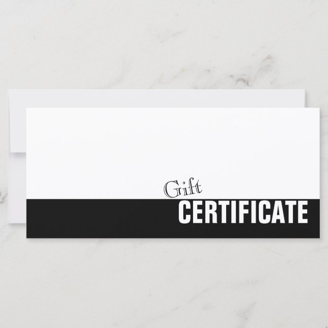 Tarjeta simple de certificado de regalo en blanco  (Anverso)